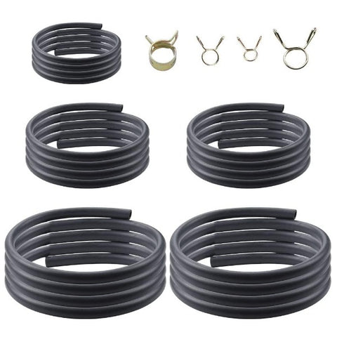 Hipa 3 Feet 1/8 3/16 0.22 1/4 5/16 inch ID Fuel Line Gas Tube Hose Compatible with Kawasaki EZGO Snowmobile Lawn Mowers Tractors Bike Scooter ATV Golf Cart Motorcycle 40PCS Clips