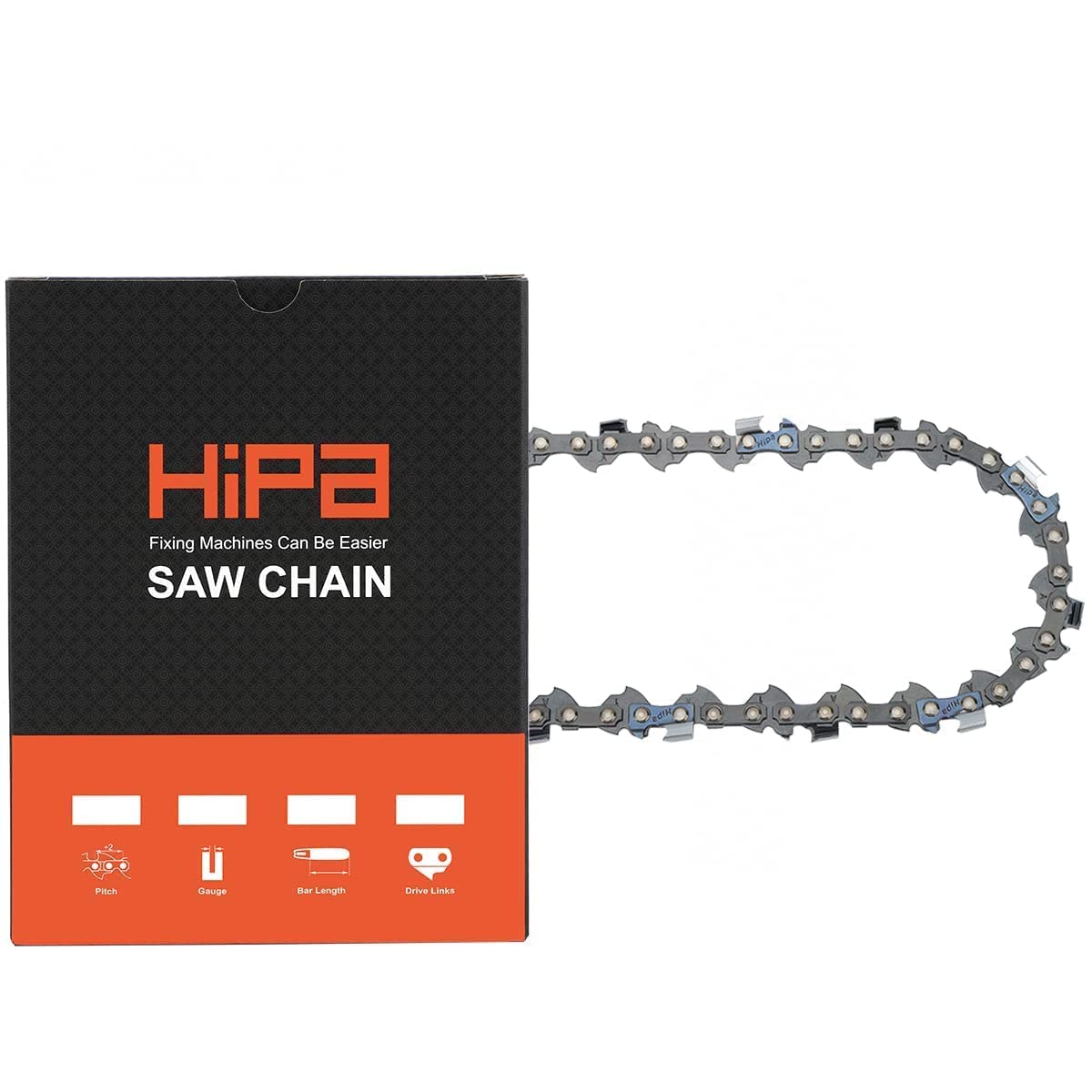 Hipa 12 Inch Chain 3/8 LP .043 45 DL For DeWalt DCCS620B DCCS620P1 Black Decker LCS1240 Husqvarna H38 120i T535iXP 535iXP 536LiXP Ryobi RY40500 Chainsaw # Replace 61PMM3 45