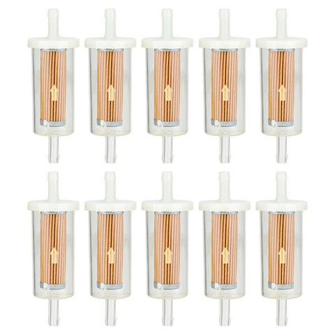 10-Pack 1/4-inch Fuel Filter For BS 695666 845125 691035 John Deere Z225 Z425 Z245 Z435 Z625 Z525E Z375R Z235 Z255 Z335E Z355E Z335M Mower Tractor