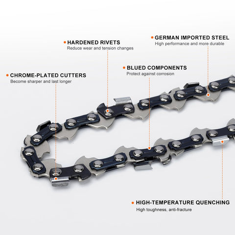 Hipa 18 Inch Saw Chain .325 Picth .050 Gauge 72 DL For Echo Echo CS-440 CS-4000 CS-450 CS-4500 CS-4600 CS-490 Husqvarna 36 41 136 141 243 Chainsaw