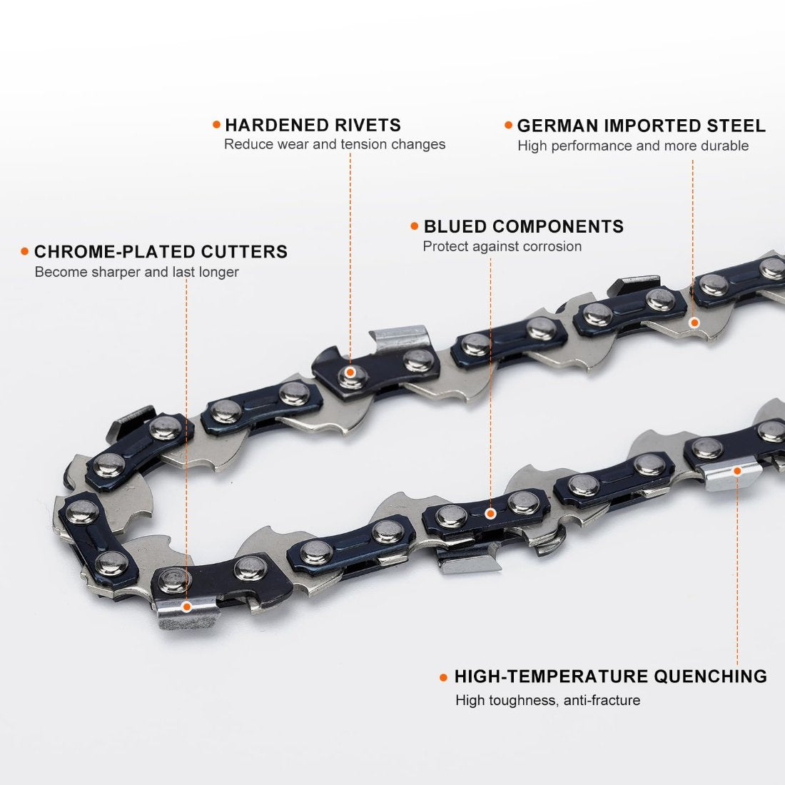 Hipa 18 Inch Full Chisel Chain .325 Pitch .063 Guage 68 DL For Stihl MS250 MS251C MS230 MS231 MS 251 MS361 MS391 Chainsaw Replace 22LPX068G 26RS 68 L68