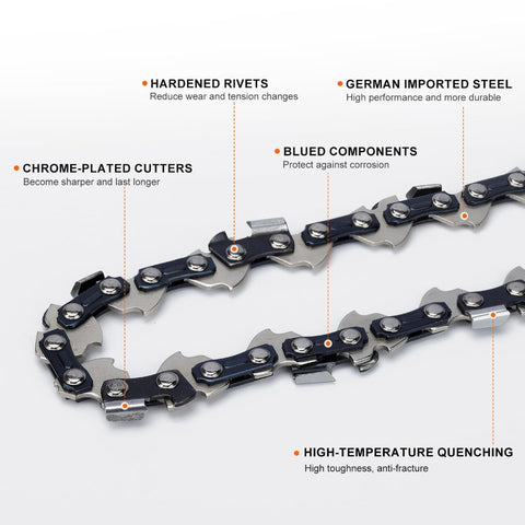 Hipa 18 Inch Full Chisel Chain .325 Pitch .063 Guage 68 DL For Stihl MS250 MS251C MS230 MS231 MS 251 MS361 MS391 Chainsaw Replace 22LPX068G 26RS 68 L68