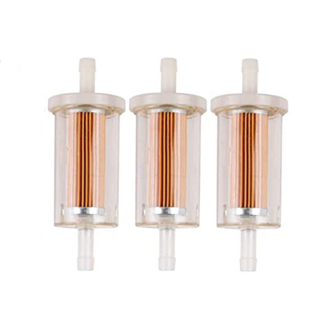 3-Pack Fuel Filter 1/4 695666 691035 for John Deer D105 D110 D120 D125 L105 L108 L111 L120 L118 LA120 LA130 LA125 LA115 LA105 MTD Troy Bilt Lawn Mower Tractor