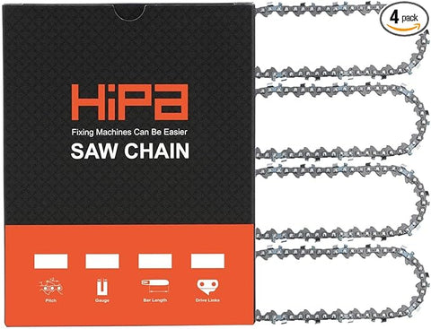 Hipa 4 Inch Chain 1/4 Mini-pitch .043 Gauge 28 Drive Link for Stihl GTA 26 Replace Blade Pruner Mini Chainsaw Hand Held 4-inch Bar Mini Cordless Electric Saw for Wood Branch Cutting (Pack of 4)