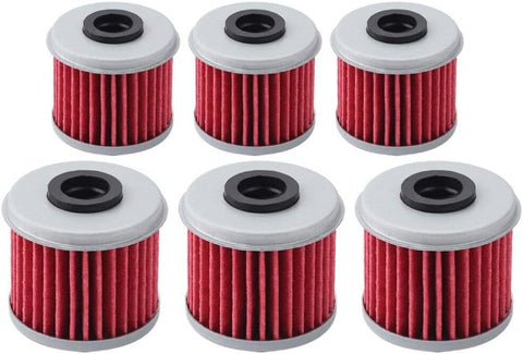 Hipa Oil Filter For ATV Honda CRF150R CRF250R CRF250X CRF450R CRF450X TRX450R Motorcycle Replaces # 15412-MEN-671 (Pack of 6)