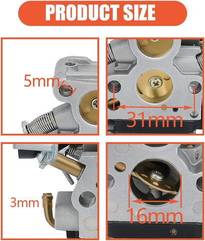 Hipa 506450501 Carburetor Kit for Husqvarna 440 435 440E 435E 135 140 140E 135E Jonsered CS2240 CS2240S Chainsaw Replace Zama C1T-EL41A C1T-EL41