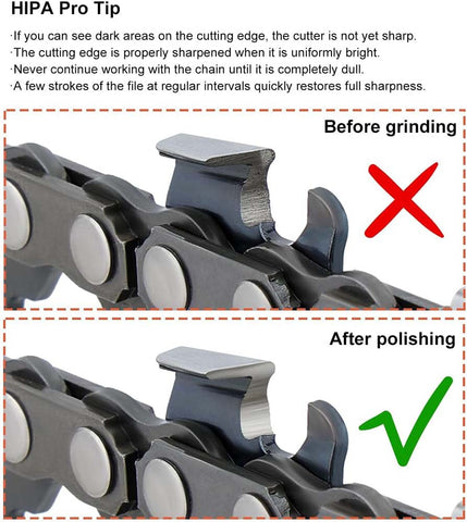 Hipa 3pcs 7/32 inch Round Chainsaw Chain File With File Guide to Sharpen 3/8, .404 inch Pitch Saw Chain