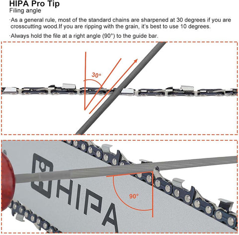 Hipa 12 Pack of 5/32 inch 4.0mm Chainsaw Chain Round Files to Sharpen 1/4, 1/4 LP 3/8 LP inch Pitch Saw Chains # Oregon 70504