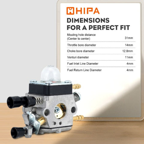 Hipa Carburetor Size For Stihl BG45 BG46 BG55 BG65 BG85 SH85 SH55 Gas Leaf Blower 