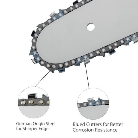 Hipa 10 Inch Chain 3/8 LP .050 40 DL For Sun Joe Swj803e Oregon S40 Worx WG309 Remington RM1015PS RM1025P RM1025SPS Pole Saw Chainsaw