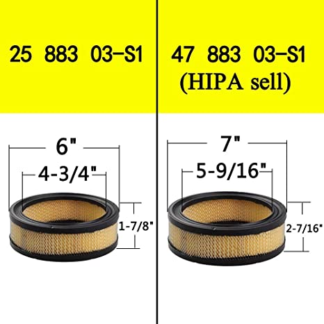 Hipa 47 883 03-S1 Air Filter 24 393 16-S Fuel Pump Tune Up Kit For Kohler CH18 CH20 CH22 CH23 CH25 CV18 CV20 CV22 CV23 CV25 Engine Lawn Mower