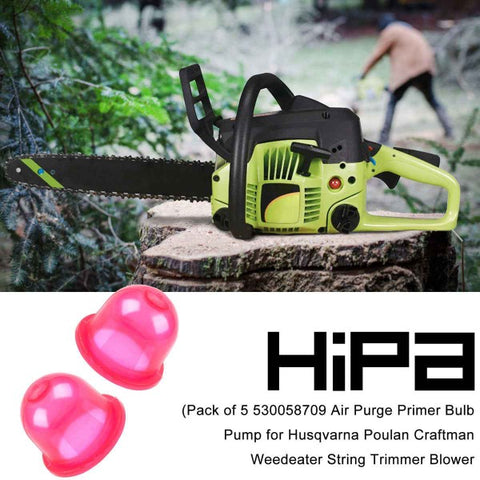 Hipa 530058709 Air Purge Primer Bulb Pump for Husqvarna Poulan Craftman Weedeater String Trimmer Blower (Pack-5)