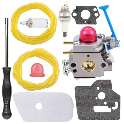 Hipa C1Q-W38 Carburetor Kit For Husqvarna 28cc 128L 128LD 128LDX 128RJ 125L 125R 125LDX Weedeater Trimmer Replaces 545081848 545081850 With Adjusting Tool