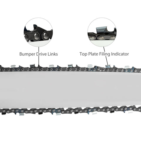 Hipa 14 Inch Low Kickback Chain 3/8 LP .043 52 DL for S52 Worx WG384 Husqvarna H38-52 120i 136Li 436Li EGO CS1401 CS1400 RYOBI RY40502 Chainsaw